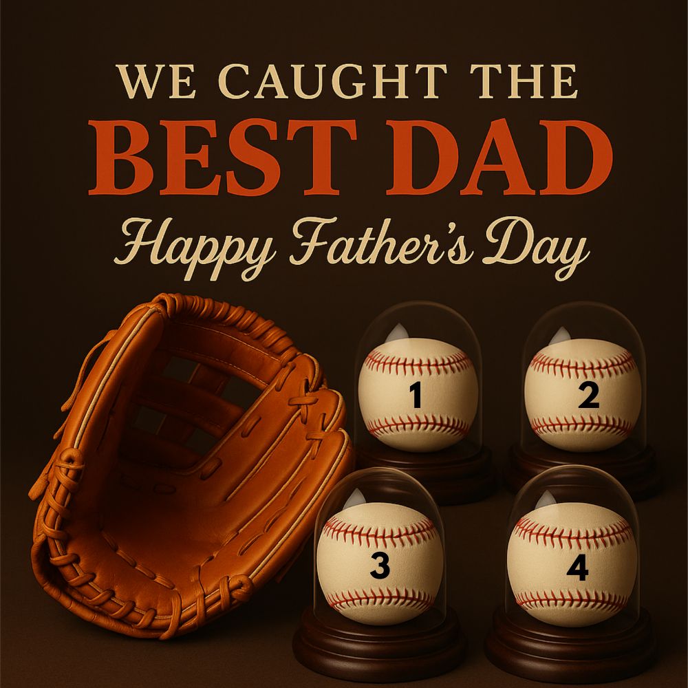 We Caught the Best Dad - Personalized Premium Satin Square Poster