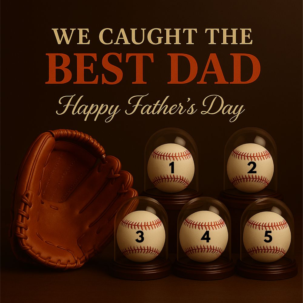 We Caught the Best Dad - Personalized Premium Satin Square Poster