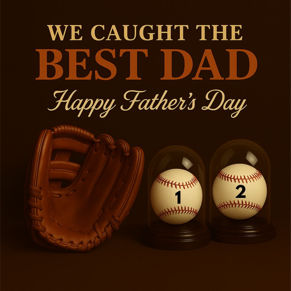 We Caught the Best Dad - Personalized Premium Satin Square Poster