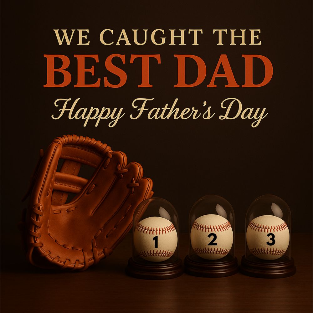 We Caught the Best Dad - Personalized Premium Satin Square Poster