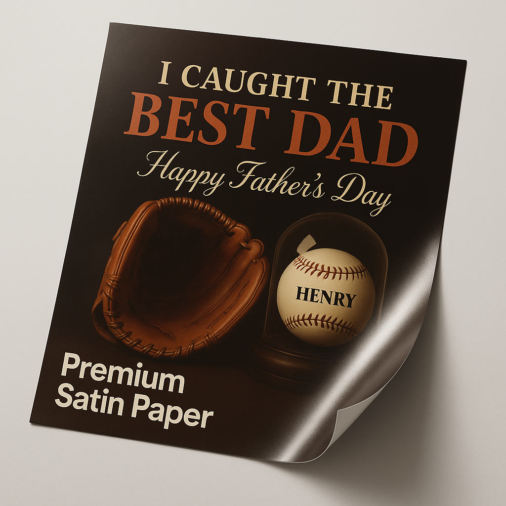 We Caught the Best Dad - Personalized Premium Satin Square Poster